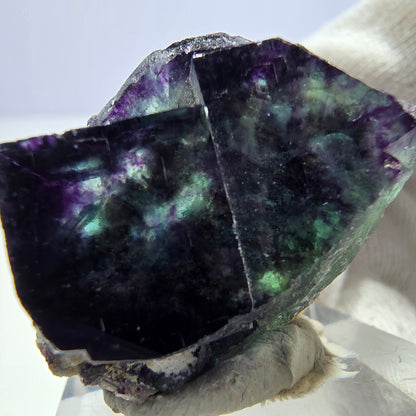 Seltene Phantom Fluorit Würfel Stufe zonal grün lila Okorusu, Namibia 33*27*21mm