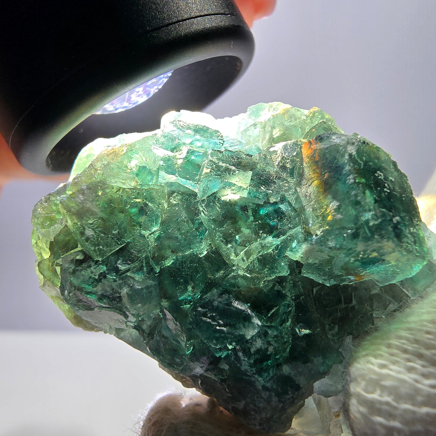 Seltene Phantom Fluorit Würfel Stufe, grün Okorusu Namibia 49*29*16mm