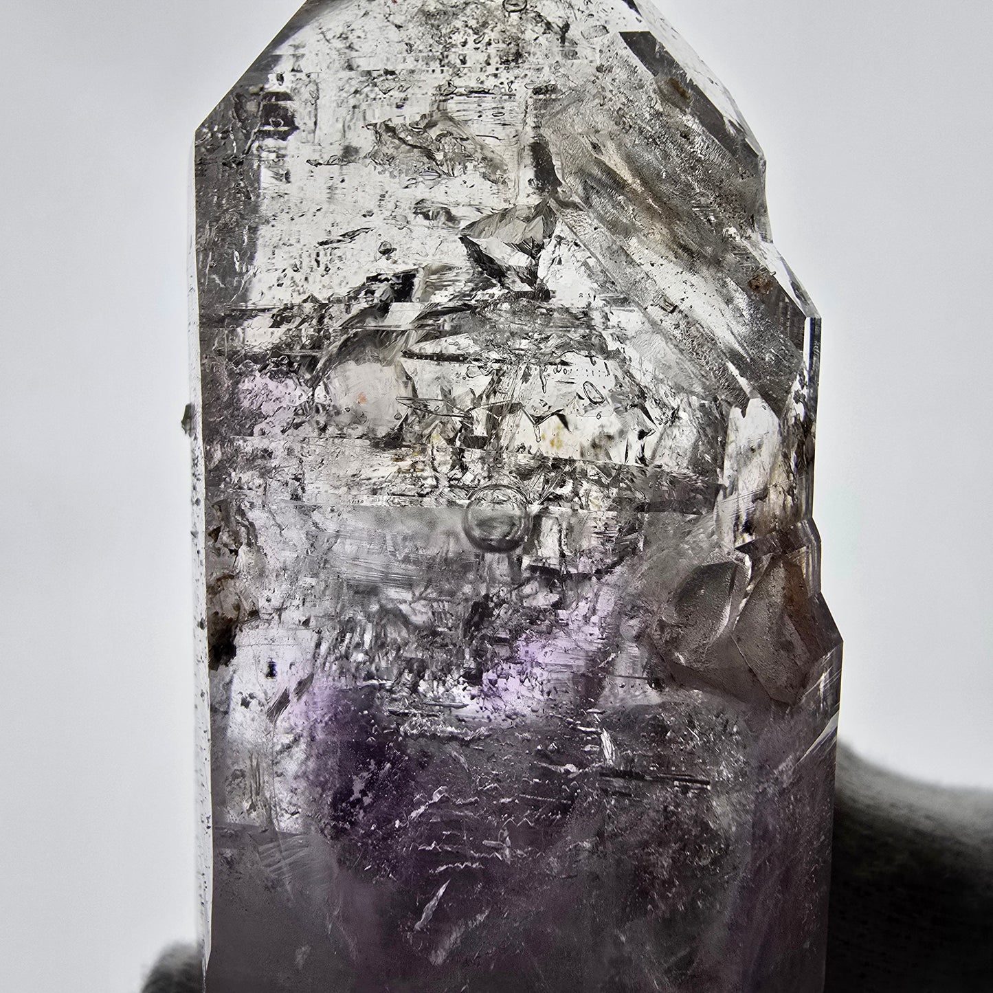 Enhydro Skeleton Amethyst DT Scepter 4x Bubble Valentine Pocket Gobobs. Namibie 119 x 40 x 34 mm 