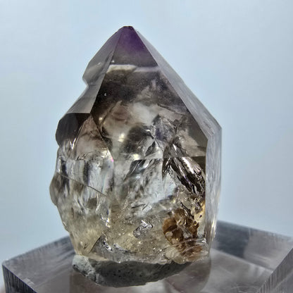 Pointe de sceptre en améthyste fantôme de Goboboseb, Namibie, 30 x 24 x 19 mm 