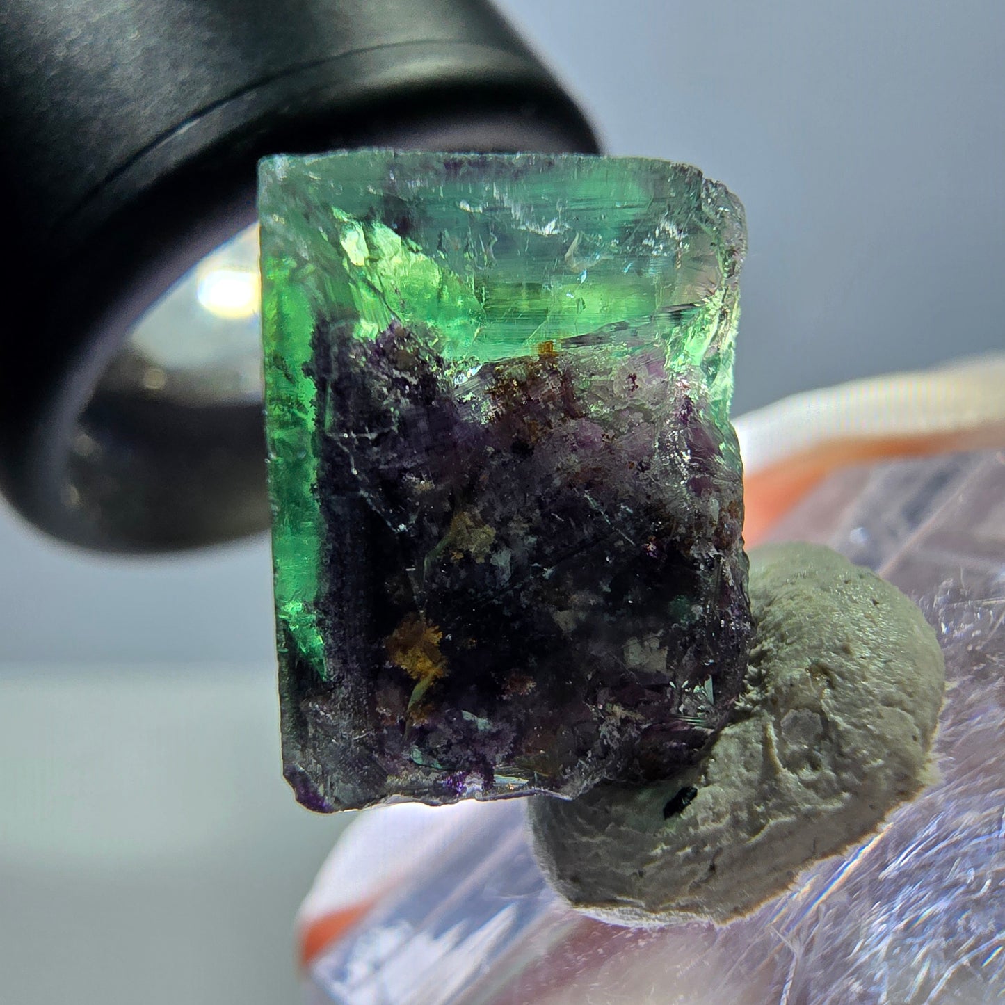 Phantom Fluorit Würfel Stufe, grün lila Okorusu, Namibia 15*12*11mm