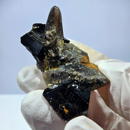 Sym. Tourmaline Schörl, stade de quartz fumé Erongo, Namibie 42*25*20mm 