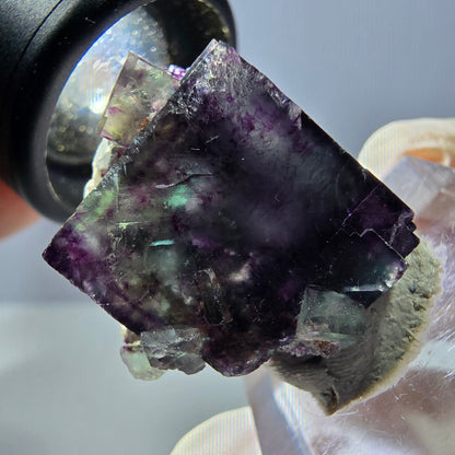 Phantom Fluorit Würfel Stufe, grün lila Okorusu, Namibia 27*22*18mm