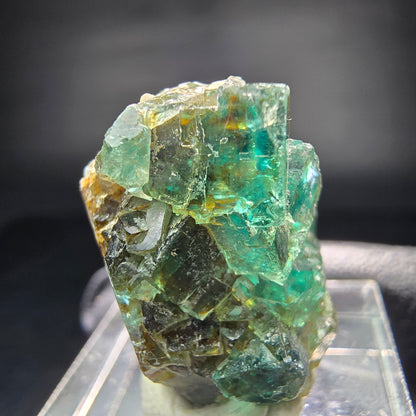Seltene klare Phantom Fluorit Würfel Stufe grün Okorusu, Namibia 25*18*17mm