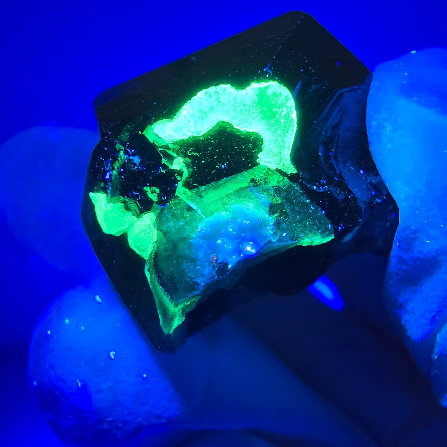Sym. Tourmaline Schörl, quartz fumé, stade hyalite Erongo, Namibie 23*21*20mm 