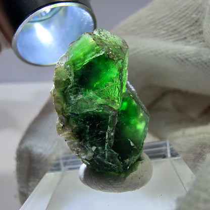 Cube de fluorite fantôme zonal, tourmaline muscovite Schorl Erongo Namibie 26 x 23 x 15 mm 