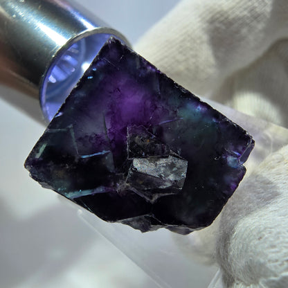 Rare Phantom Fluorite Cube, zonal green purple Okorusu, Namibia 26*25*18mm 
