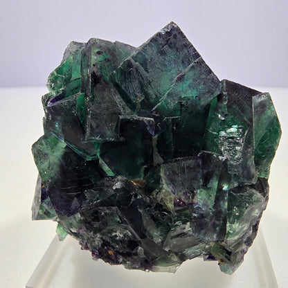 Clear Phantom Fluorite Cube Specimen zonal green purple Okorusu, Namibia 55*40*40mm 