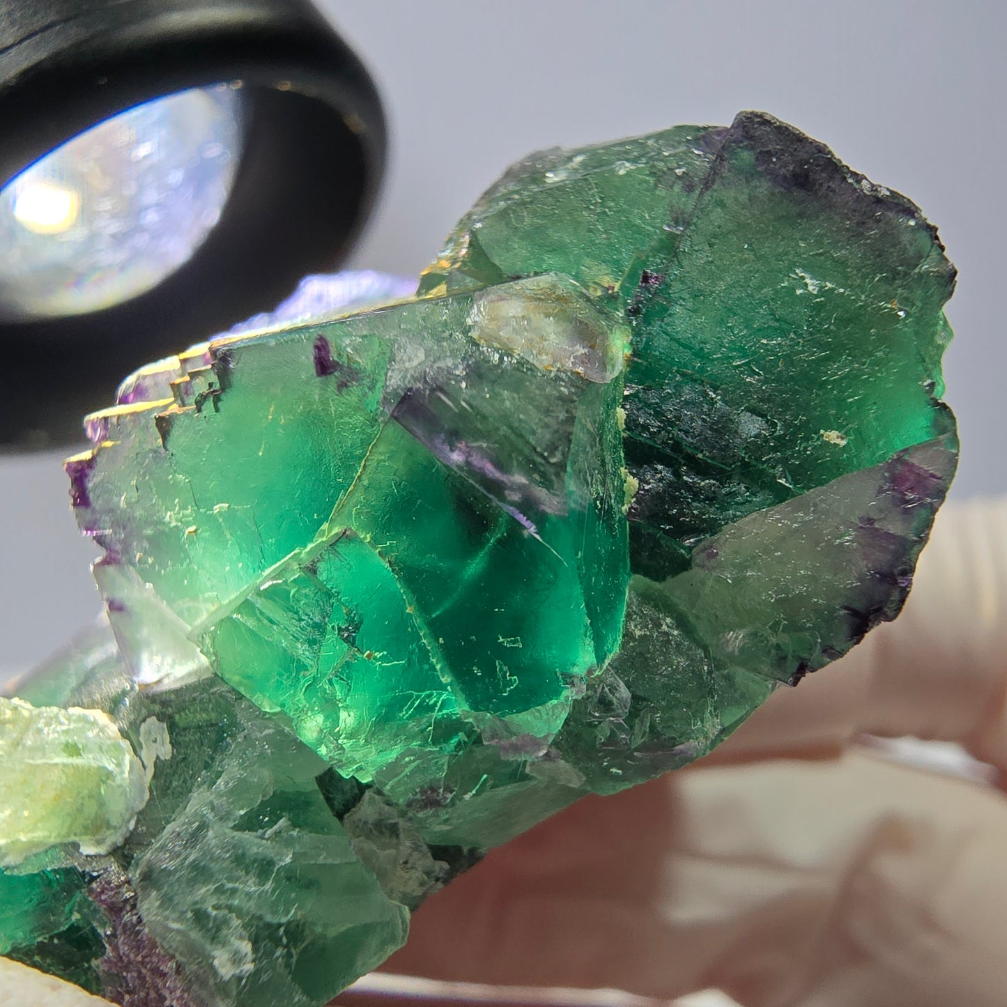 Spécimen de cube de fluorite fantôme, parqueté, zonal Okorusu, Namibie 54 x 39 x 28 mm 