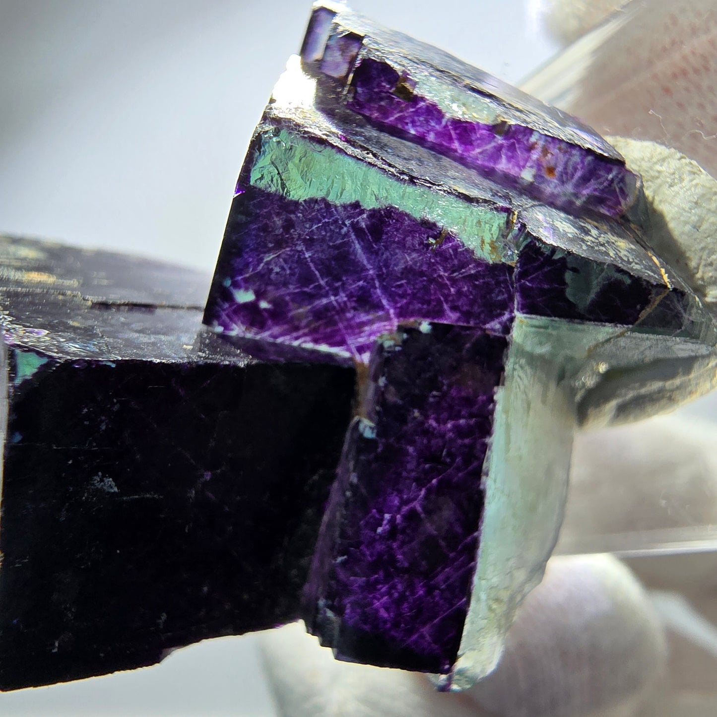 Cube de fluorite fantôme de qualité 11:11, Angel Pocket, mine d'Okorusu, Namibie, 36 x 34 x 17 mm 