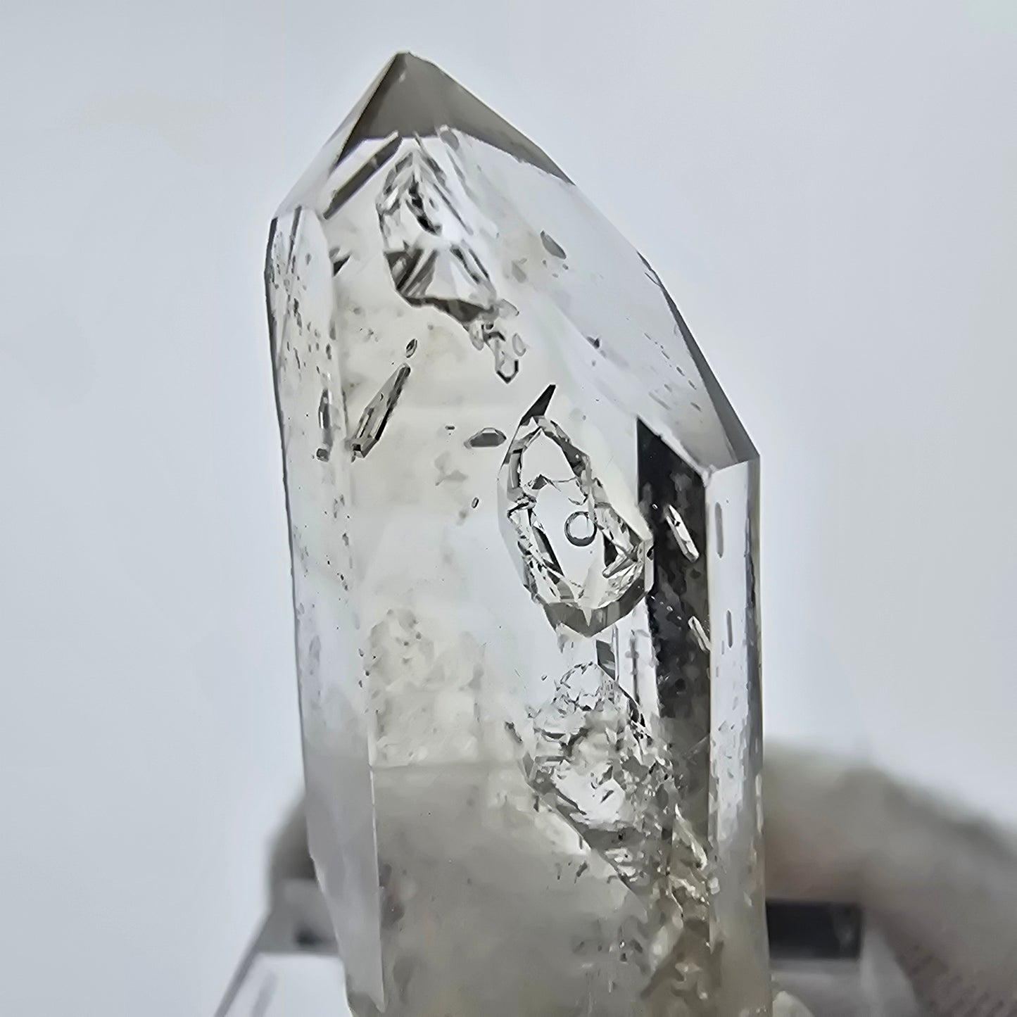 Enhydro Phantom Rauchquarz Spitze 1x Blase Goboboseb, Namibia 36*14*8mm Sammlung