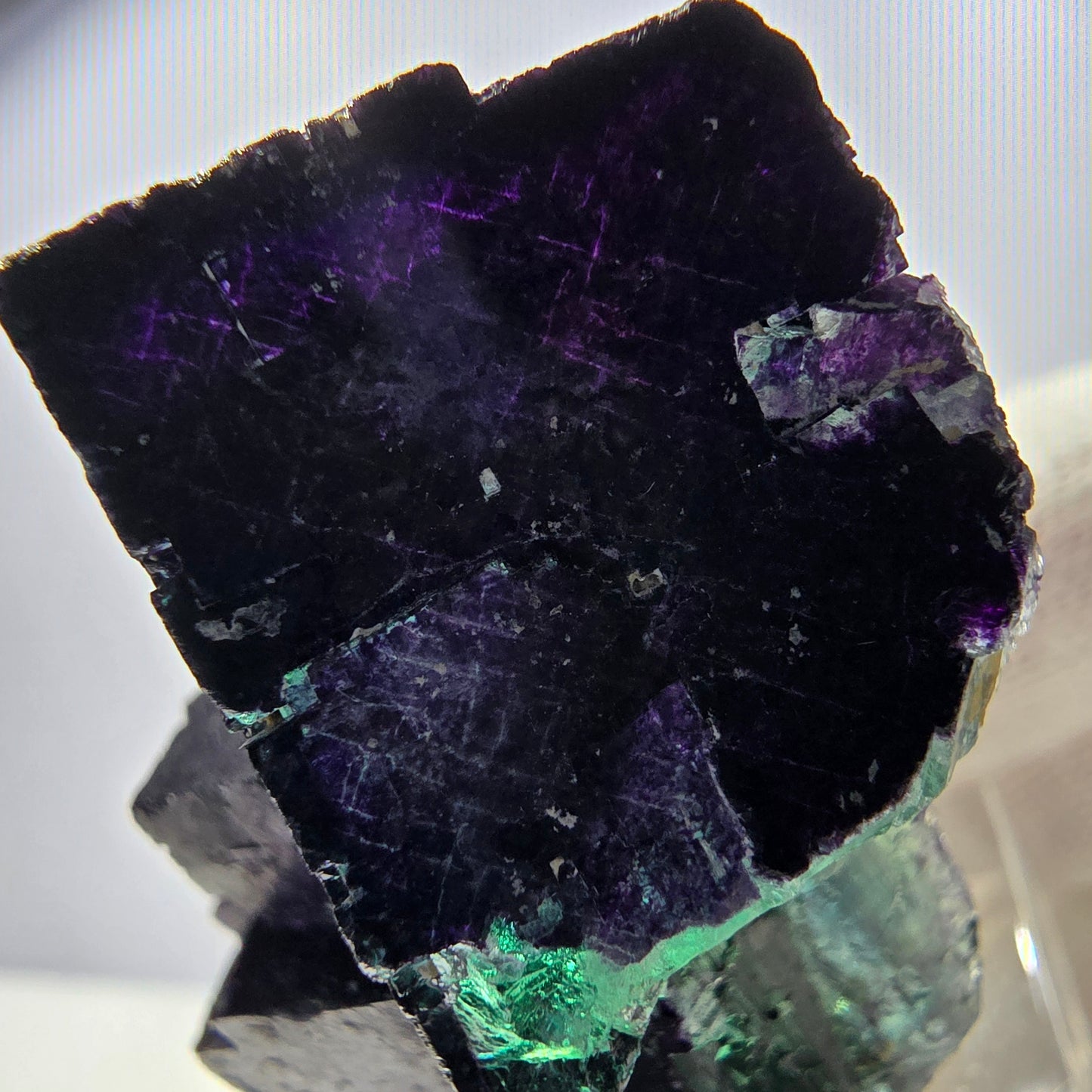 Fluorit Würfel Stufe, parkettiert grün lila 11:11 Angel Pocket Okorusu, Namibia 53*28*29mm