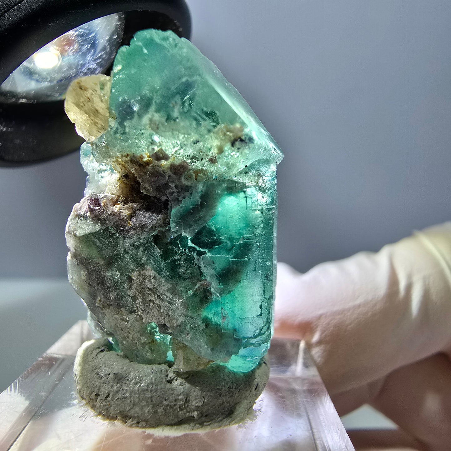 Spécimen de cube de fluorite fantôme, parquet vert Okorusu, Namibie 29 x 22 x 19 mm 
