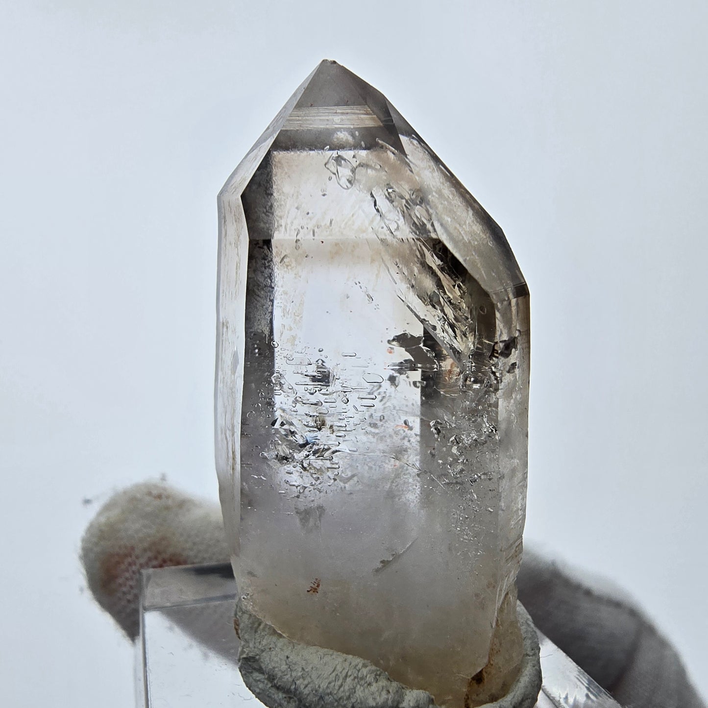 Enhydro Phantom Smoky Quartz Point 1x Bubble Goboboseb, Namibia 40*21*17mm 