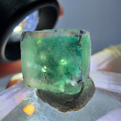 Phantom Fluorit Würfel parkettiert, grün lila Okorusu, Namibia 12*12*12mm