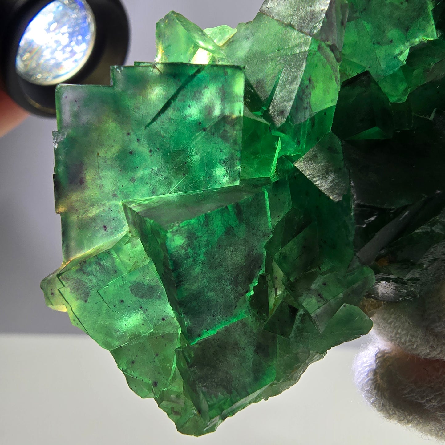 Spécimen de cube de fluorite fantôme, parqueté, Okorusu zonal, Namibie, 76 x 42 x 29 mm 