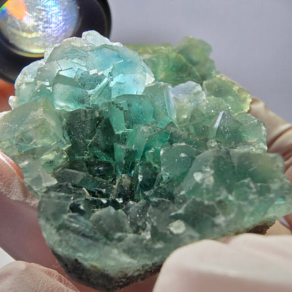 Cube de fluorite fantôme vert étagé Okorusu, Namibie 61 x 42 x 20 mm 