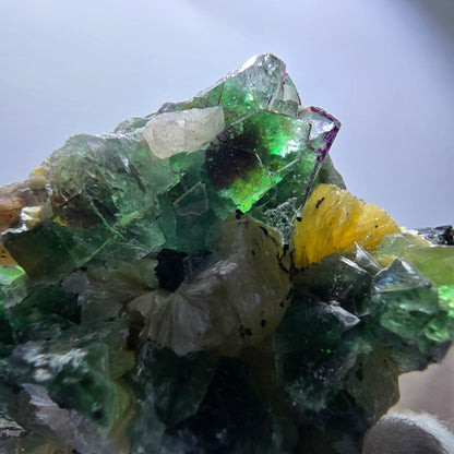 Phantom Fluorit, Rauchquarz, Muskovit, Schörl Turmalin Erongo Namibia 53*49*30mm