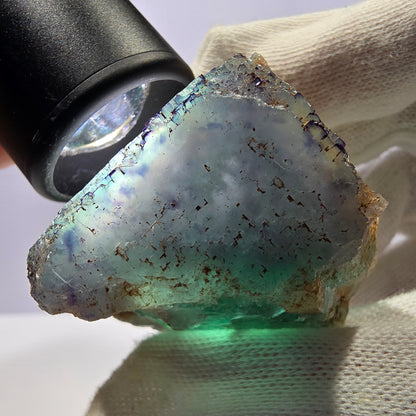 Phantom Fluorit Würfel Stufe, parkettiert zonal Okorusu Namibia 65*54*41mm