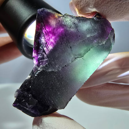 Spécimen de cube de fluorite fantôme, parqueté vert violet Okorusu, Namibie 39*25*29 mm 