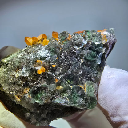 Cube de fluorite fantôme, spécimen de quartz ferreux rouge, Okorusu, Namibie, 58 x 38 x 19 mm 