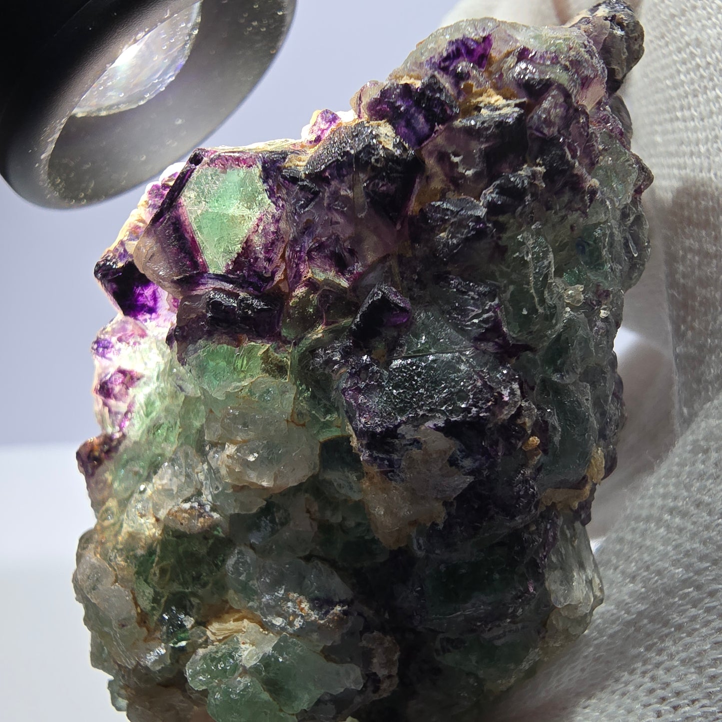 Grands cubes de fluorite vert violet zonal, spécimen d'hyalite Erongo, Namibie 96*67*42mm 