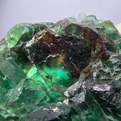 Grand spécimen de cube de fluorite fantôme parqueté, Okorusu zonal, Namibie, 84 x 74 x 23 mm 