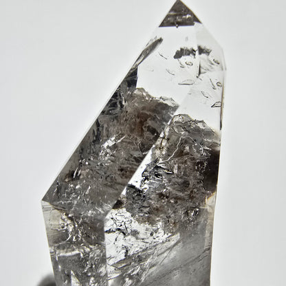 Sceptre DT en quartz fumé squelette Enhydro, calcite, 1x Bubble Valentine Pocket Namibie 54 x 26 x 19 mm 