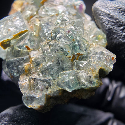 Vert fluorite fantôme sur spécimen de tourmaline Schörl Erongo Namibie 55*34*33mm