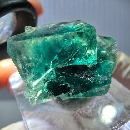 Phantom Fluorit Würfel Stufe, grün lila Okorusu, Namibia 27*19*18mm
