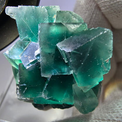 Seltene Phantom Fluorit Würfel Stufe zonal grün lila Okorusu, Namibia 36*29*21mm