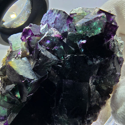 Rare Phantom Fluorite Cube Specimen zonal green purple Okorusu, Namibia 59*42*18mm 