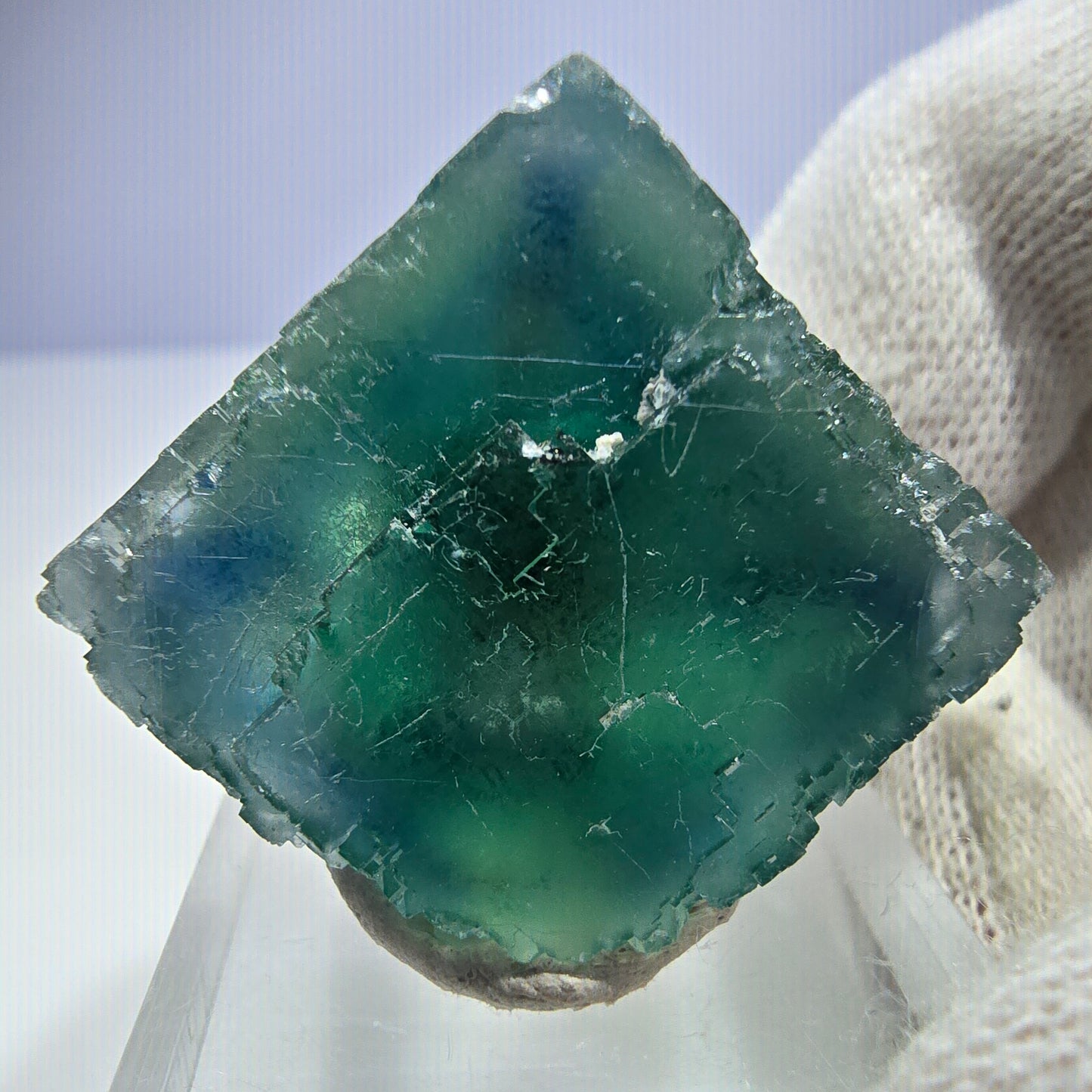Klarer Phantom Fluorit Würfel parkettiert grün türkis Okorusu Namibia 32*24*26mm