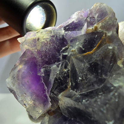 Rare spécimen de cube de fluorite fantôme, bleu-violet Okorusu Namibie 66 x 48 x 32 mm