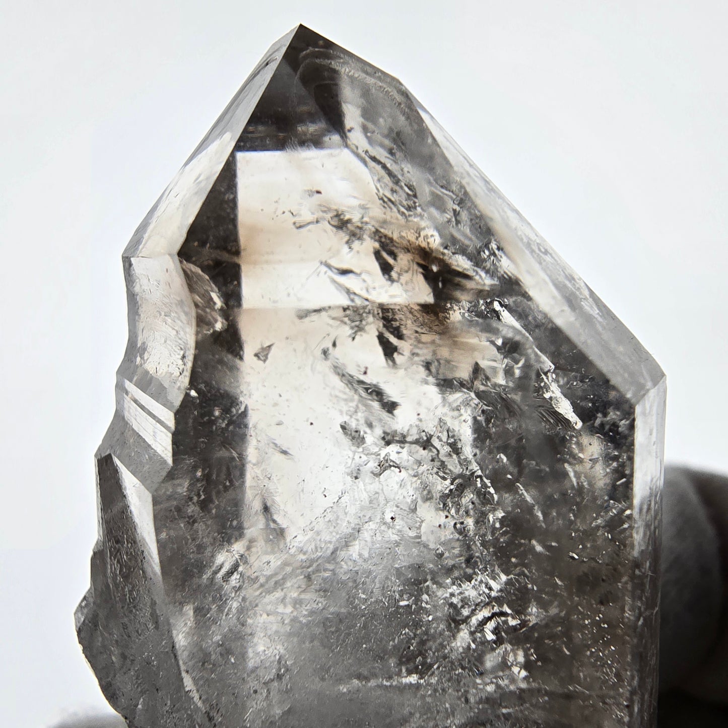 Enhydro Skeleton Smoky Quartz DT Scepter, 1x Bubble Valentine Pocket, Namibia 65*30*28mm 