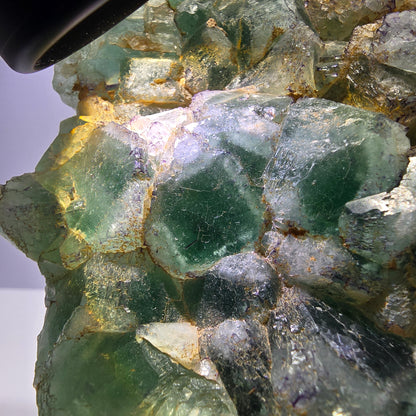 Cube de fluorite fantôme XL hexagonal à gradins zonal Erongo, Namibie 142 x 110 x 41 mm 