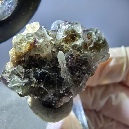 Phantom Fluorit Würfel, Quarz Stufe, grün braun Okorusu, Namibia 24*23*20mm