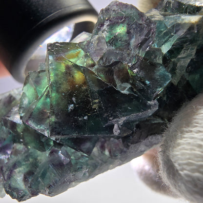 Seltene Phantom Fluorit Würfel Stufe, grün lila Okorusu Namibia 80*24*32mm