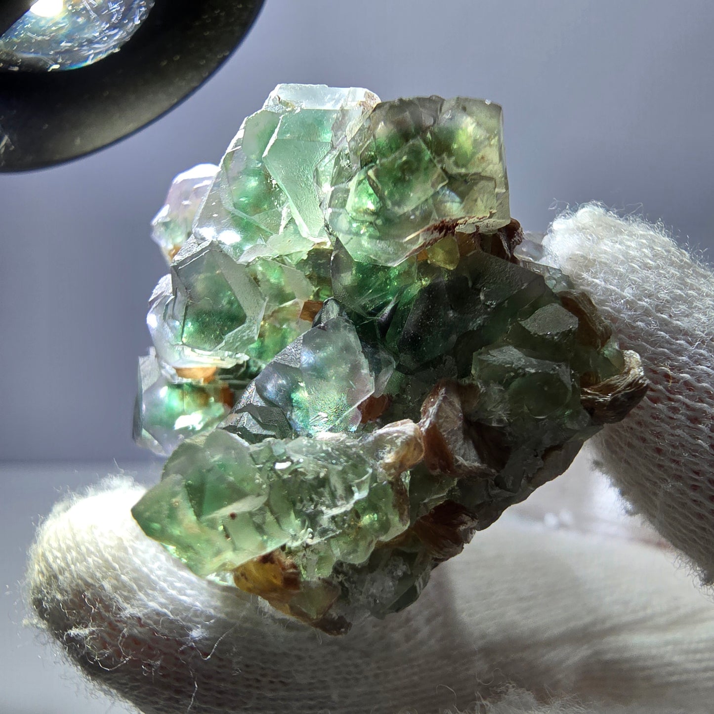 Phantom Fluorit, Hyalit, Muskovit Stufe Erongo, Namibia 52*34*31mm