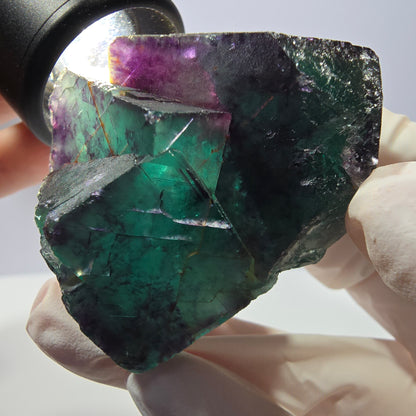 Spécimen de cube de fluorite fantôme parqueté vert violet Okorusu, Namibie 51*41*28 mm 