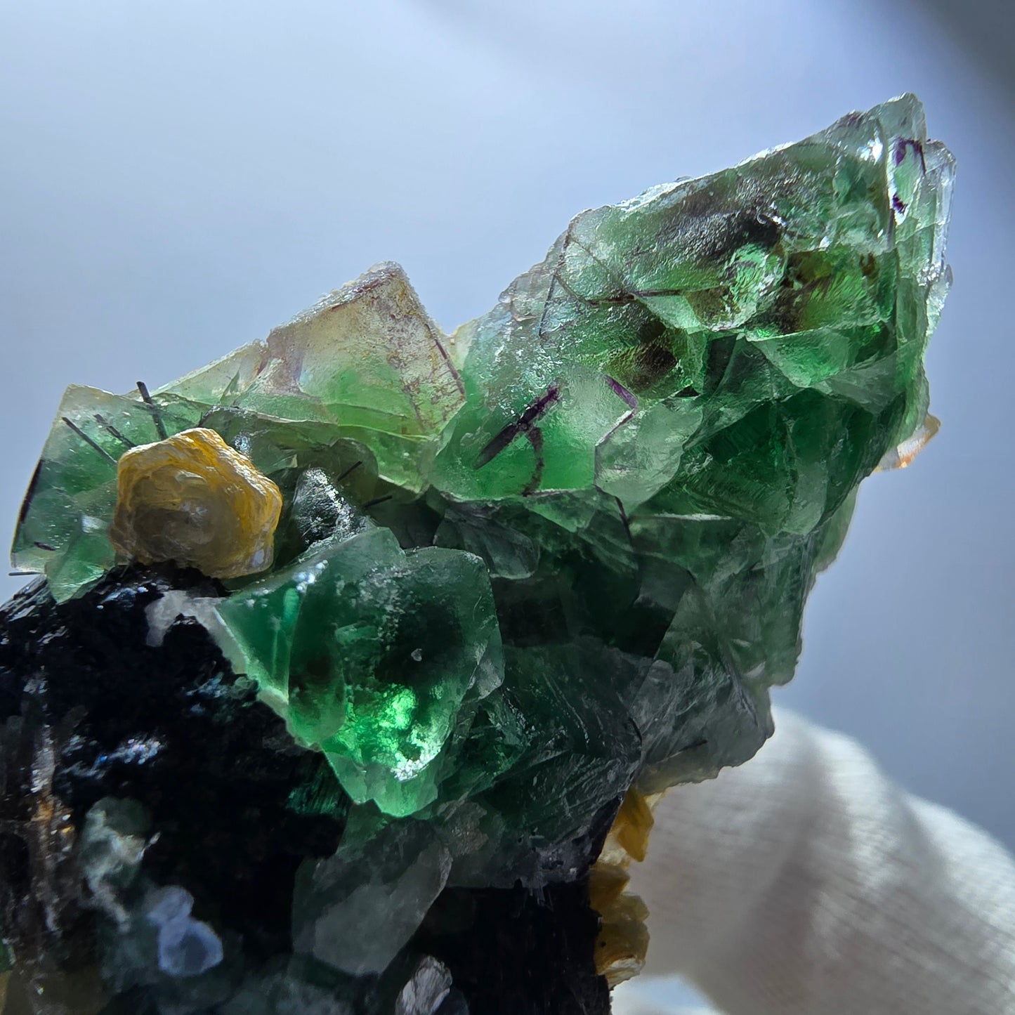 Phantom Fluorit, Rauchquarz, Muskovit, Schörl Turmalin Erongo Namibia 62*34*23mm
