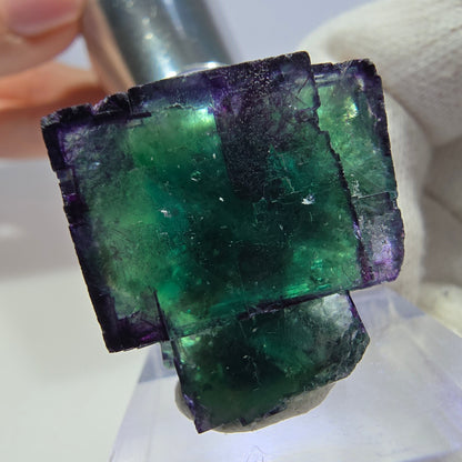 Spécimen de cube de fluorite fantôme parqueté zonal Okorusu, Namibie 28*26*14mm 