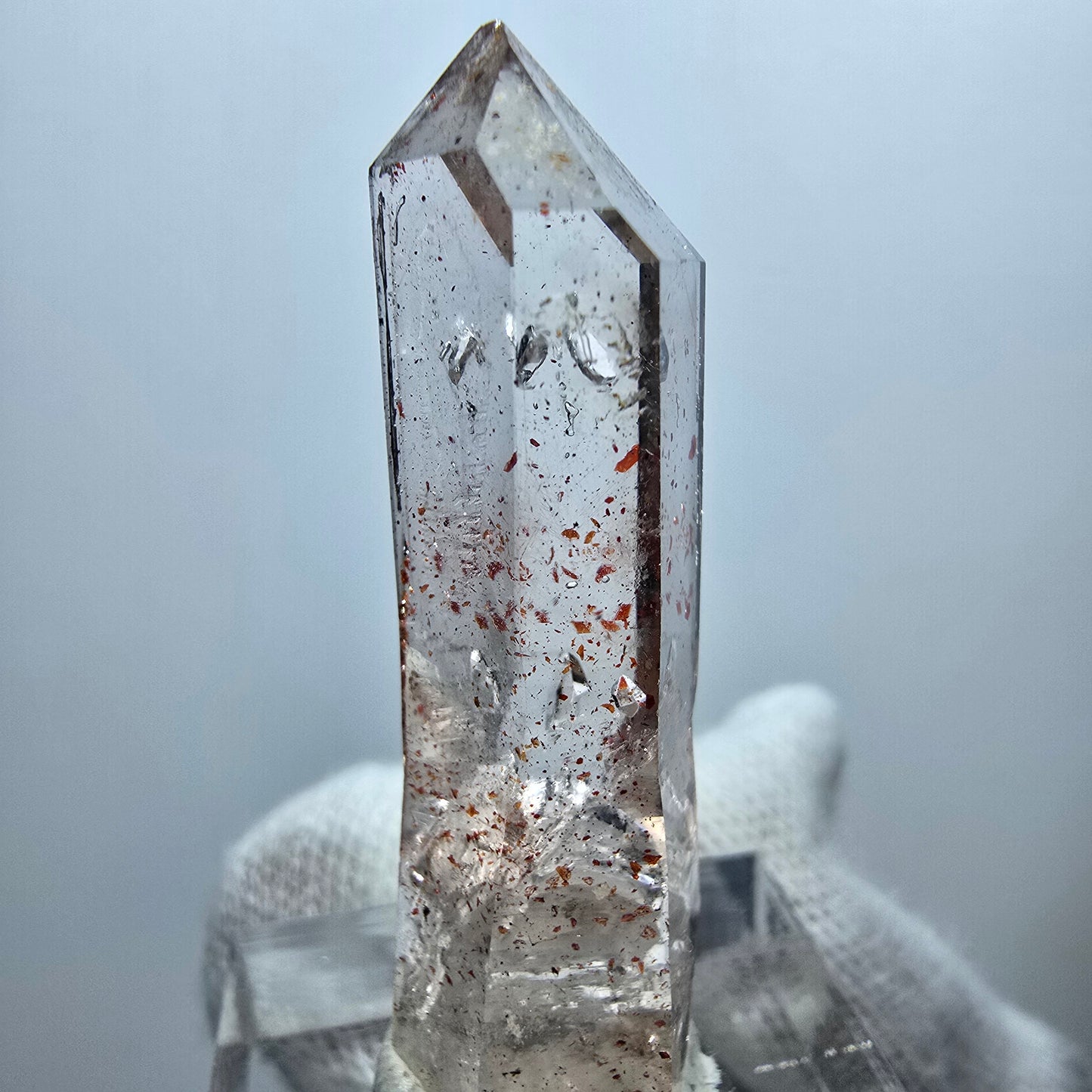 Quartz fumé fantôme transparent, pointe de fer, Goboboseb, Namibie, 41 x 12 x 10 mm 