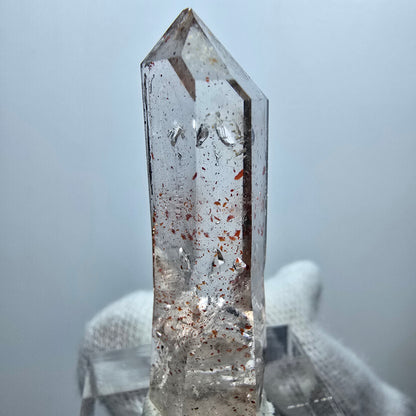 Quartz fumé fantôme transparent, pointe de fer, Goboboseb, Namibie, 41 x 12 x 10 mm 