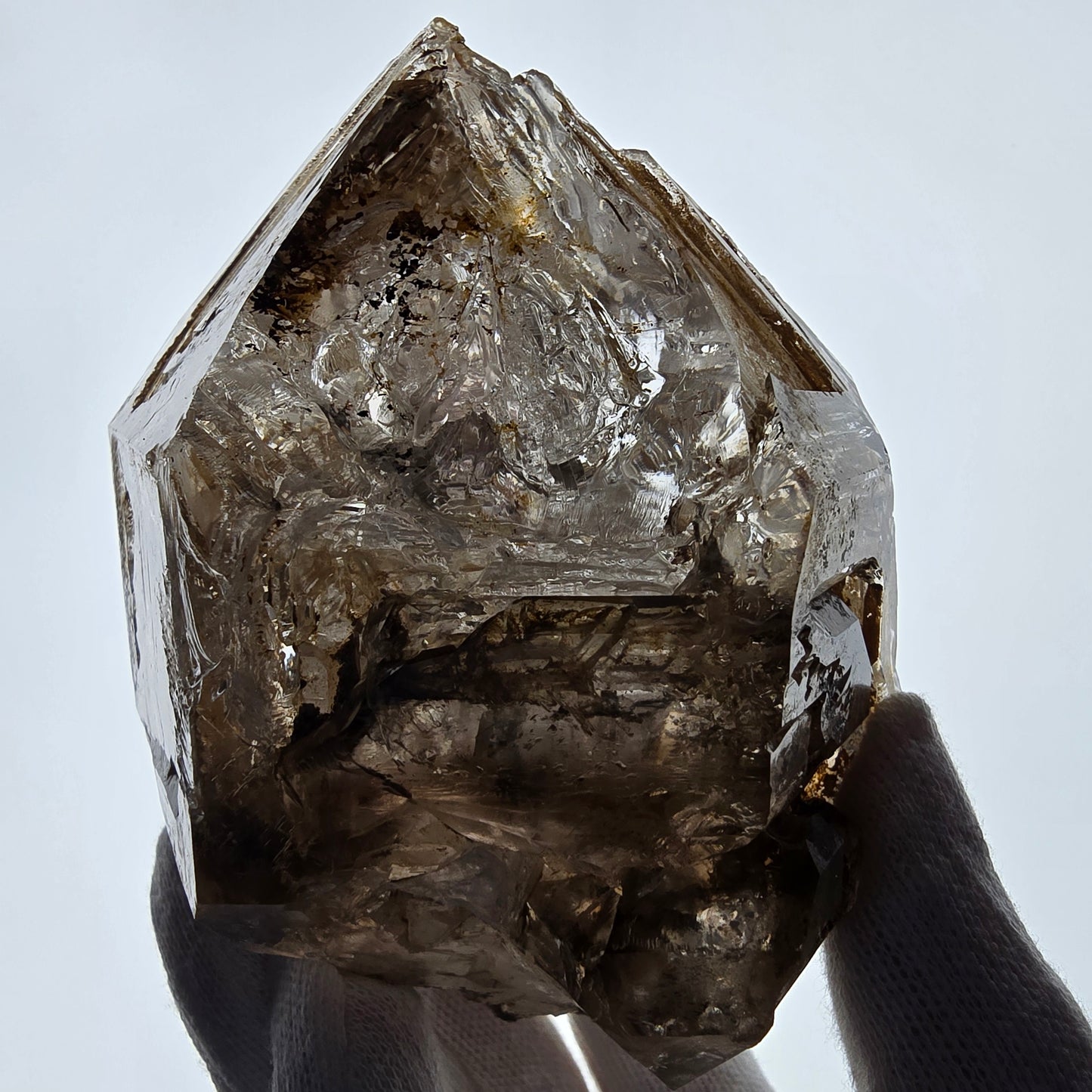 XL Enhydro Window Smoky Quartz DT Scepter, 1x Bubble Valentine Pocket Namibia 110*103*74mm 