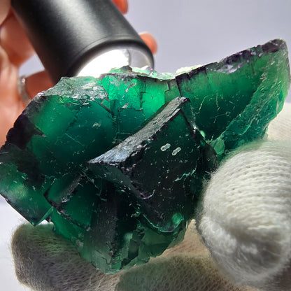 Phantom Fluorit Würfel Stufe parkettiert zonal Okorusu Namibia 63*45*28mm