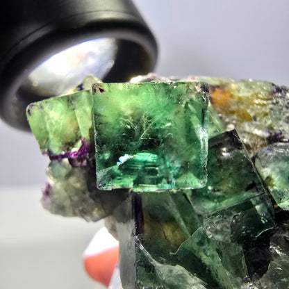 Seltene Fluorit Würfel Stufe, grün lila Okorusu, Namibia 44*35*18mm