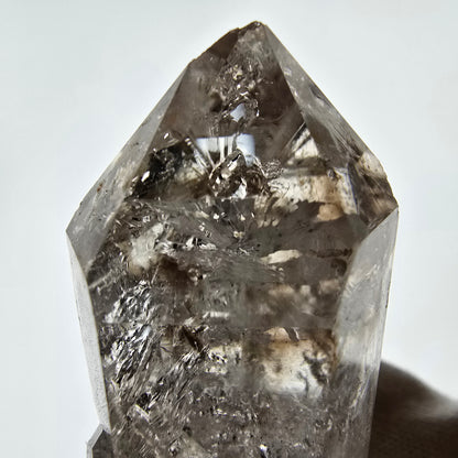 Enhydro Skeleton Smoky Quartz Scepter, UV Calcite Valentine Pocket Namibia 82*41*29mm 