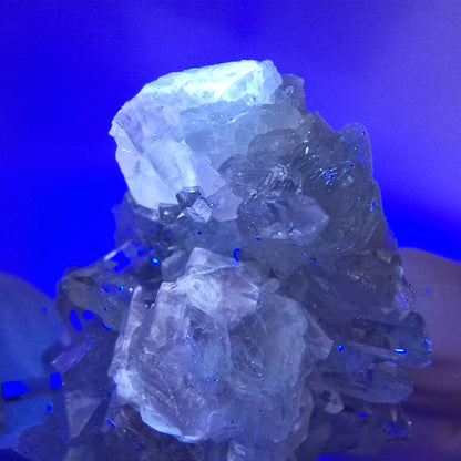 Spécimen de quartz clair, de préhnite et de calcite Streep Mine, Goboboseb, Namibie 37*29*17 mm 