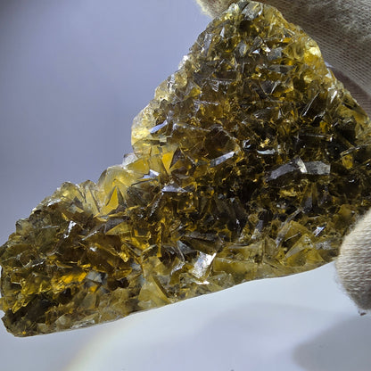 Grand spécimen de cube de fluorite fantôme, poche jaune miel, Okorusu, Namibie, 98 x 80 x 16 mm 